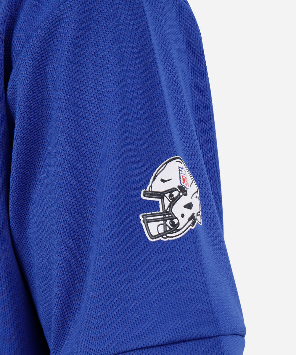 camiseta juvenil manga curta nfl azul
