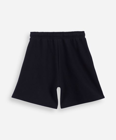 bermuda infantil de algodão cós elástico texturizada preta