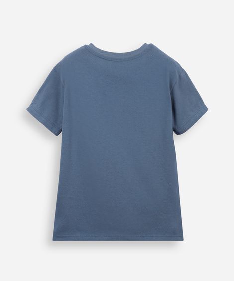 camiseta infantil de algodão enjoy azul