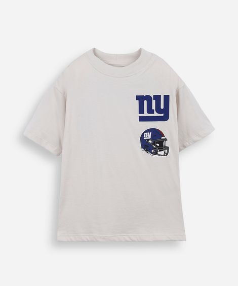 camiseta infantil de algodão giants nfl bege