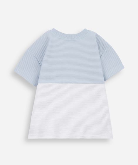 camiseta infantil texturizada bicolor azul