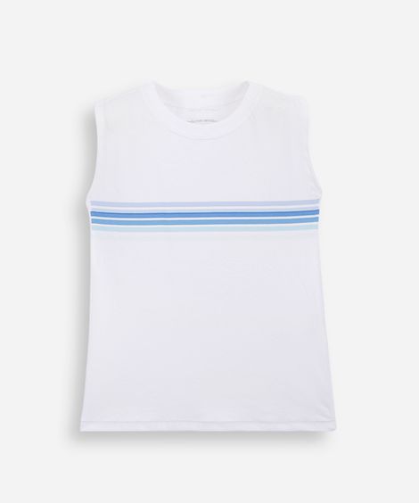 regata infantil de algodão listrado off white