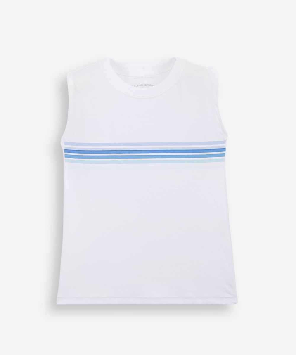 regata infantil de algodão listrado off white