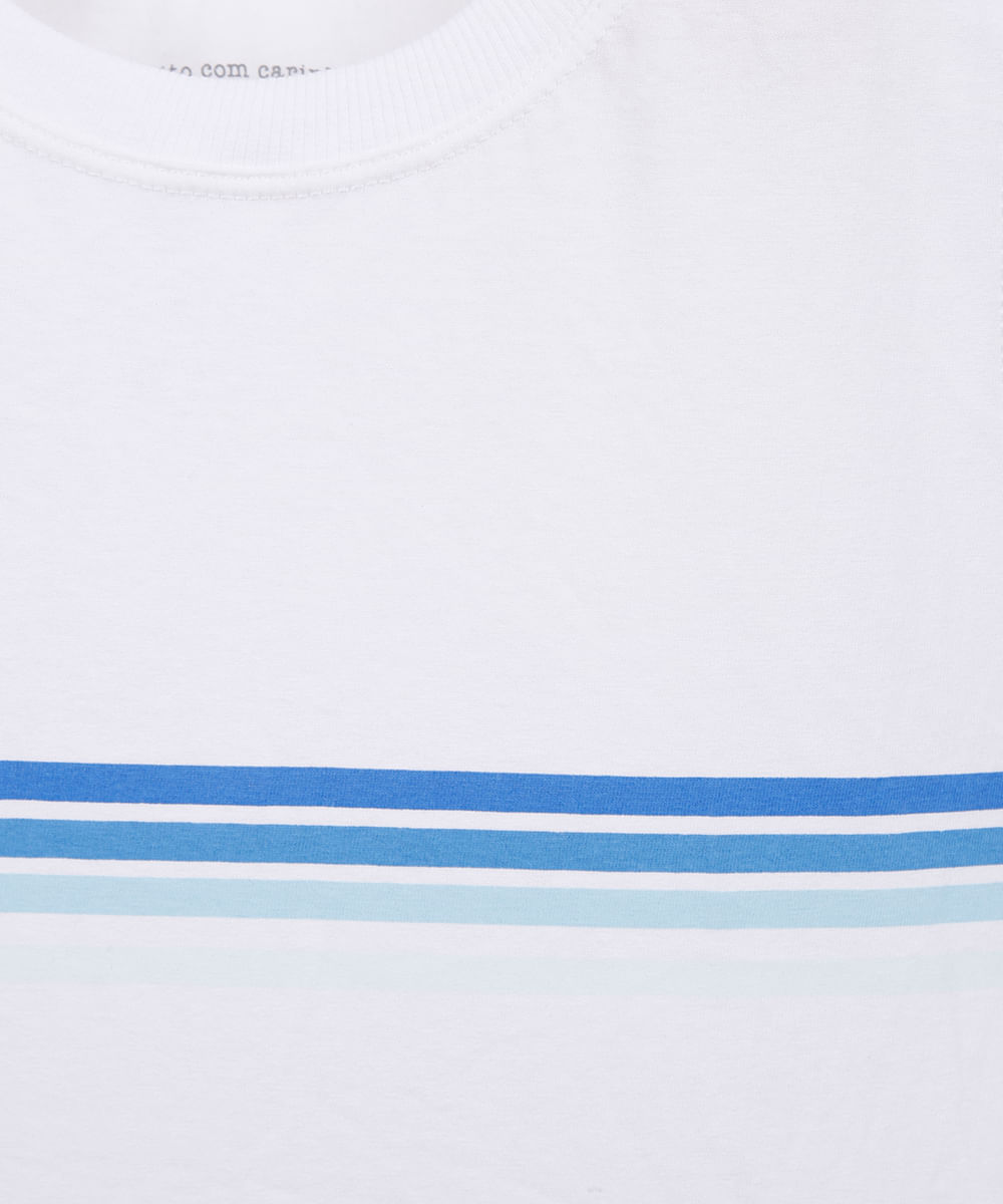 regata infantil de algodão listrado off white