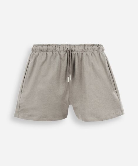 short juvenil de moletinho cós elástico verde