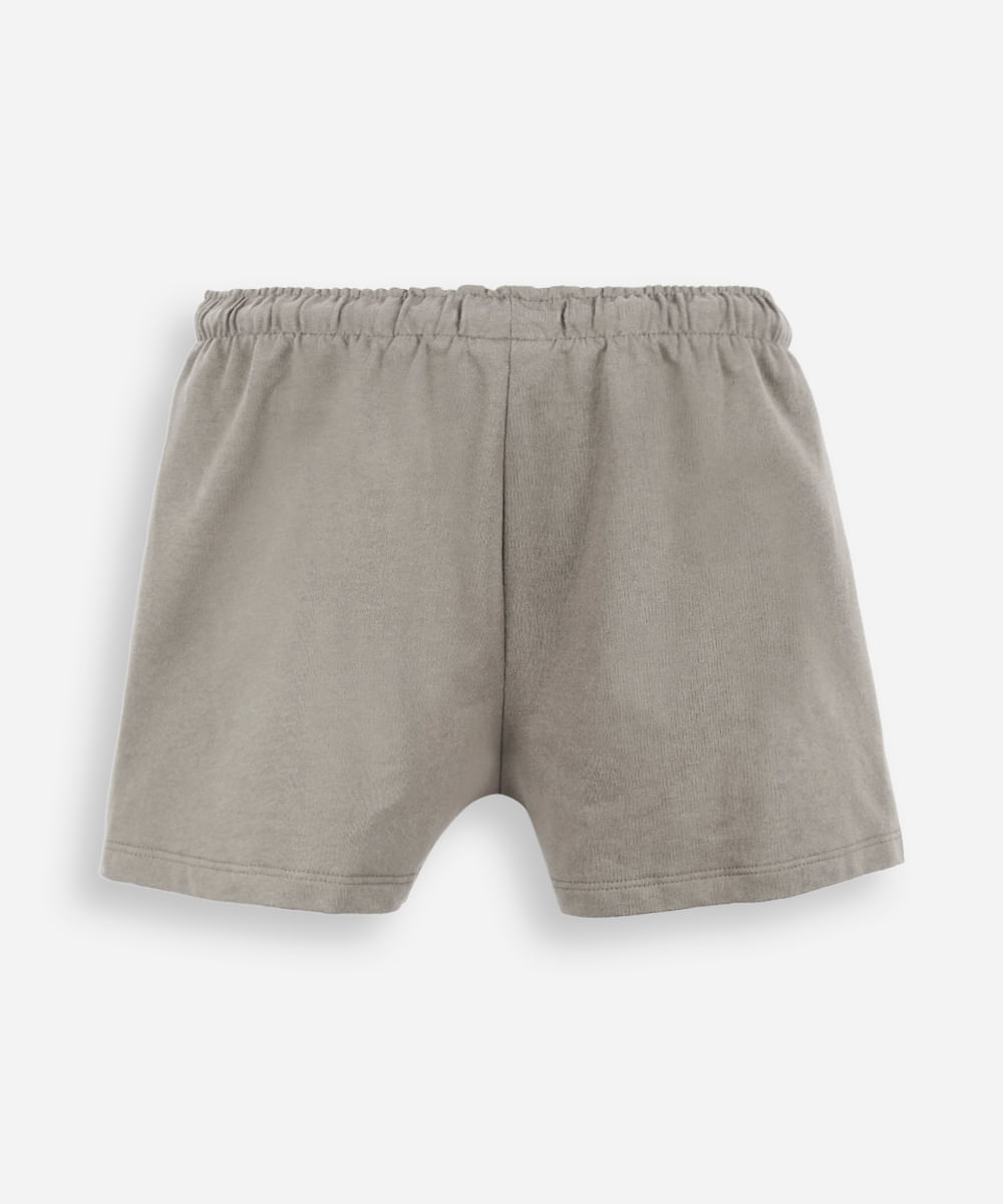 short juvenil de moletinho cós elástico verde