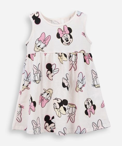 vestido infantil de algodão minnie off white