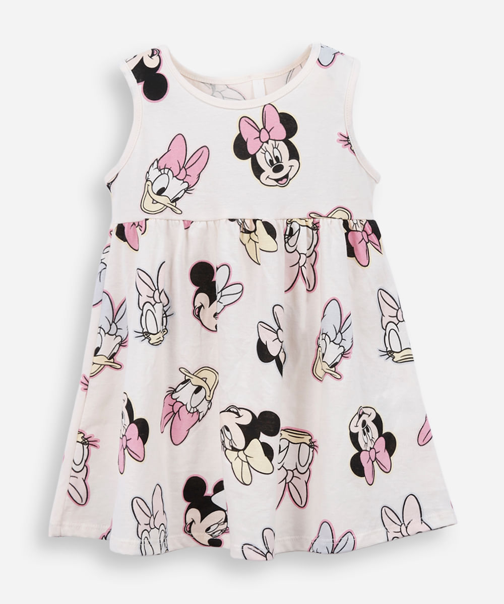 vestido infantil de algodão minnie off white