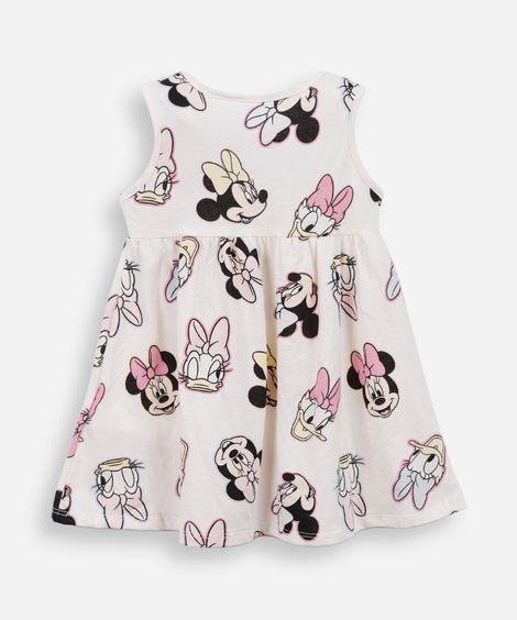 vestido infantil de algodão minnie off white