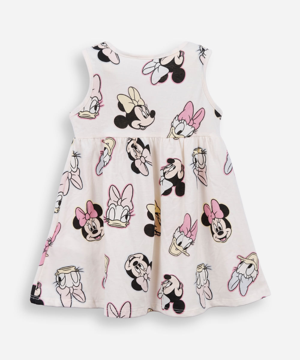 vestido infantil de algodão minnie off white
