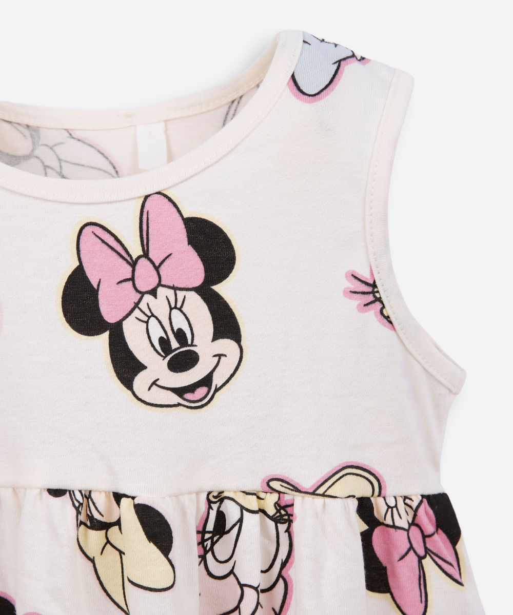 vestido infantil de algodão minnie off white