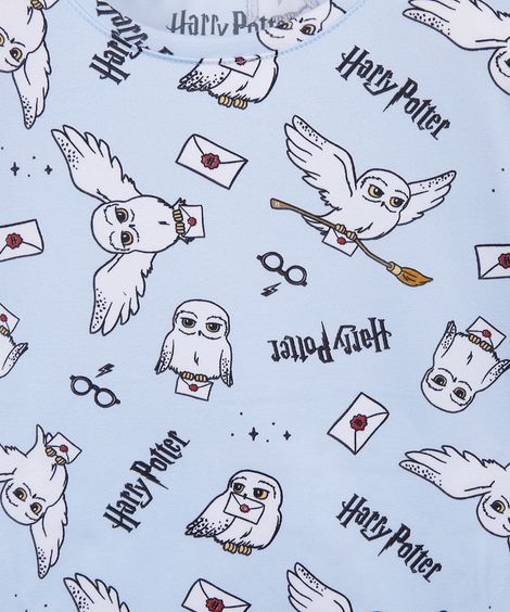 pijama curto infantil harry potter azul