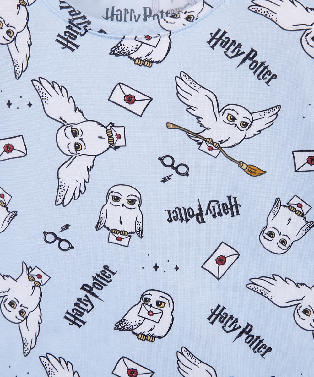 pijama curto infantil harry potter azul