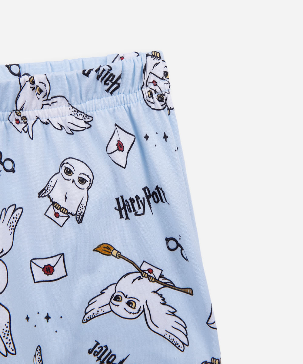 pijama curto infantil harry potter azul