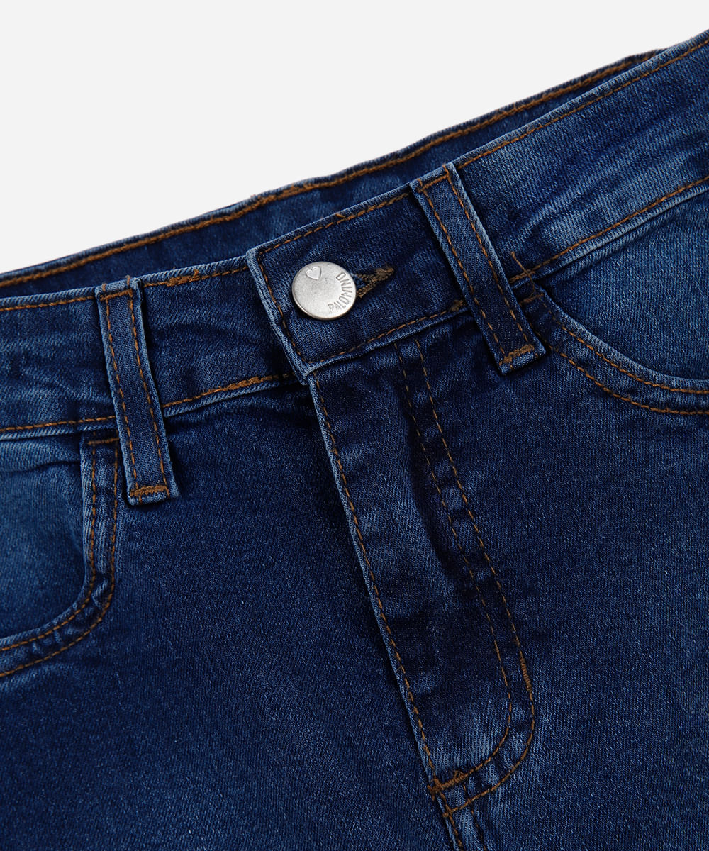 calça wide leg infantil jeans azul
