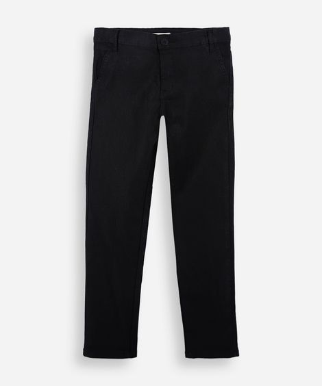 calça chino infantil de sarja preta