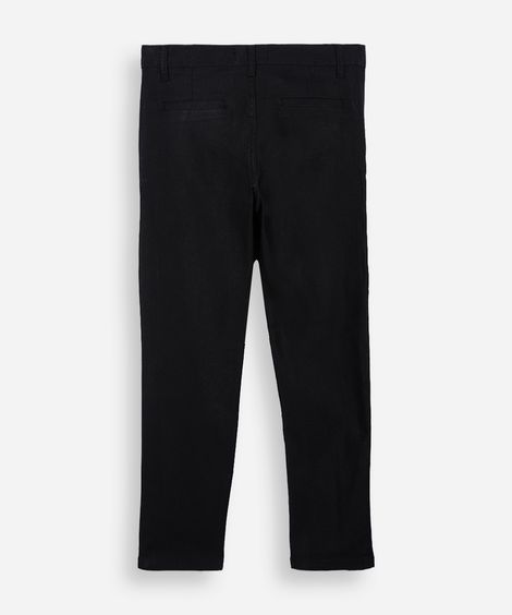 calça chino infantil de sarja preta