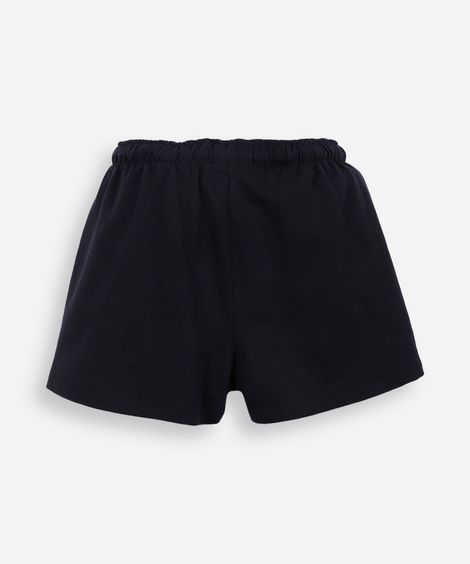 short juvenil de moletinho cós elástico preto