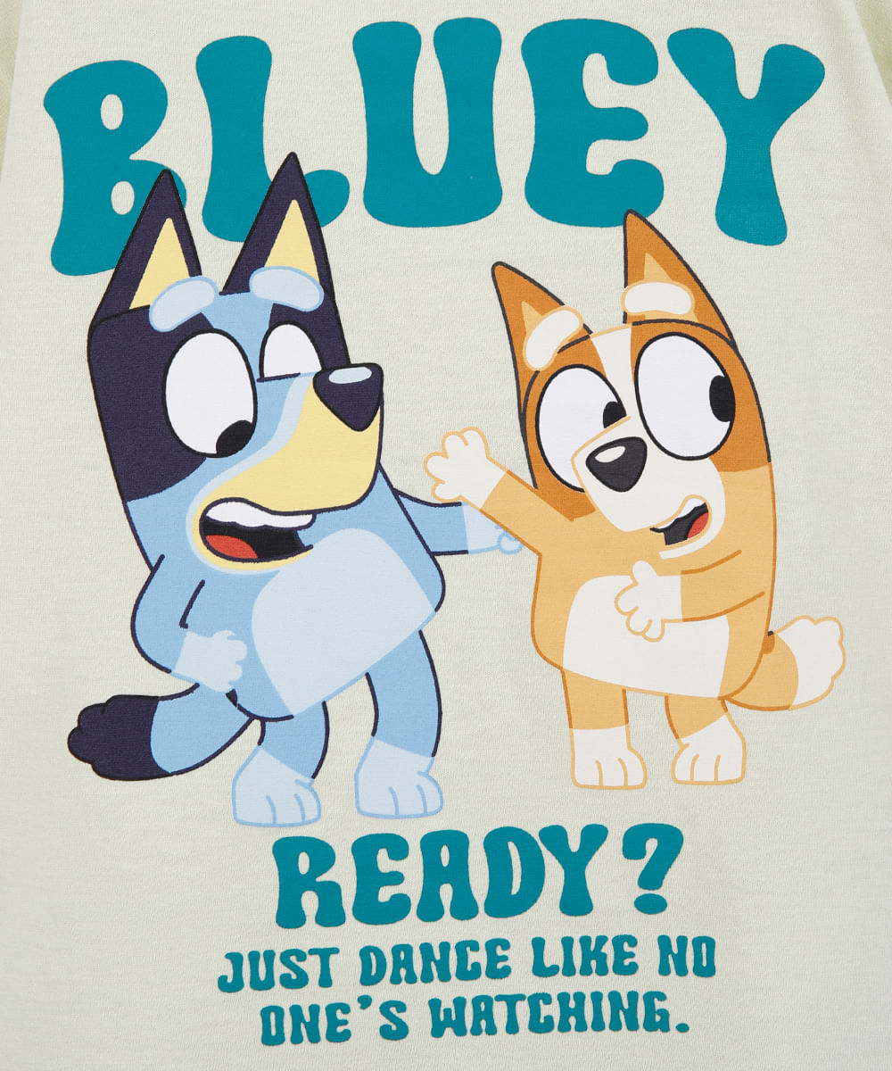 conjunto curto infantil de algodão bluey verde