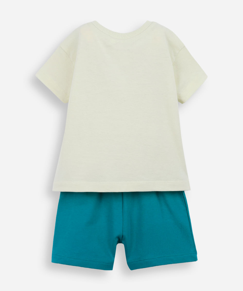 conjunto curto infantil de algodão bluey verde