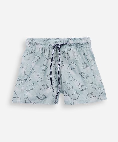 short boardshort infantil dino verde