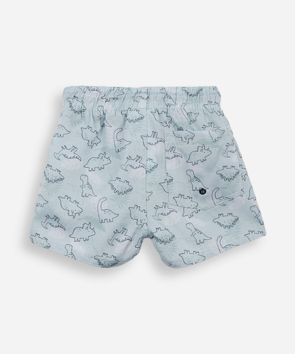 short boardshort infantil dino verde