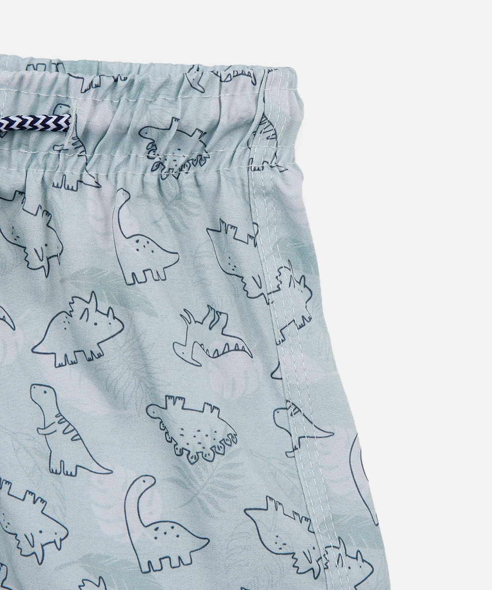 short boardshort infantil dino verde
