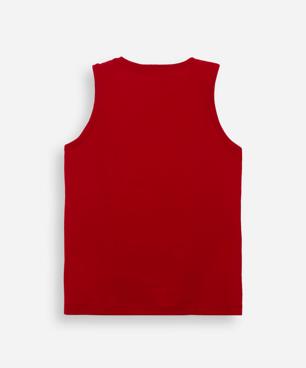 regata de algodão infantil vermelha