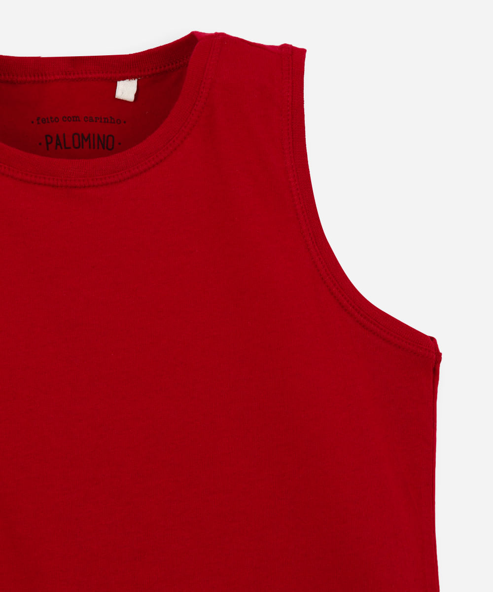 regata de algodão infantil vermelha