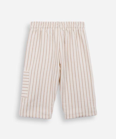 calça infantil de algodão listrada cós elástico colorido