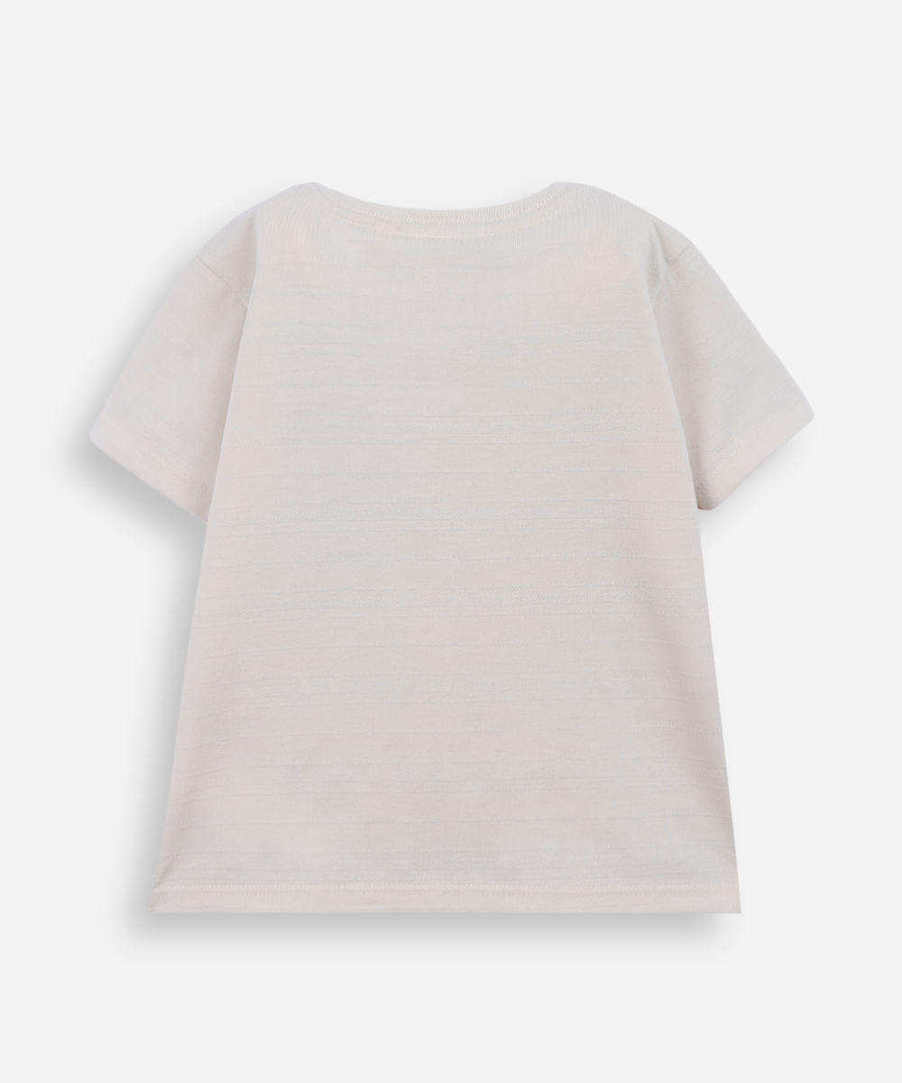 camiseta infantil com algodão mickey bege