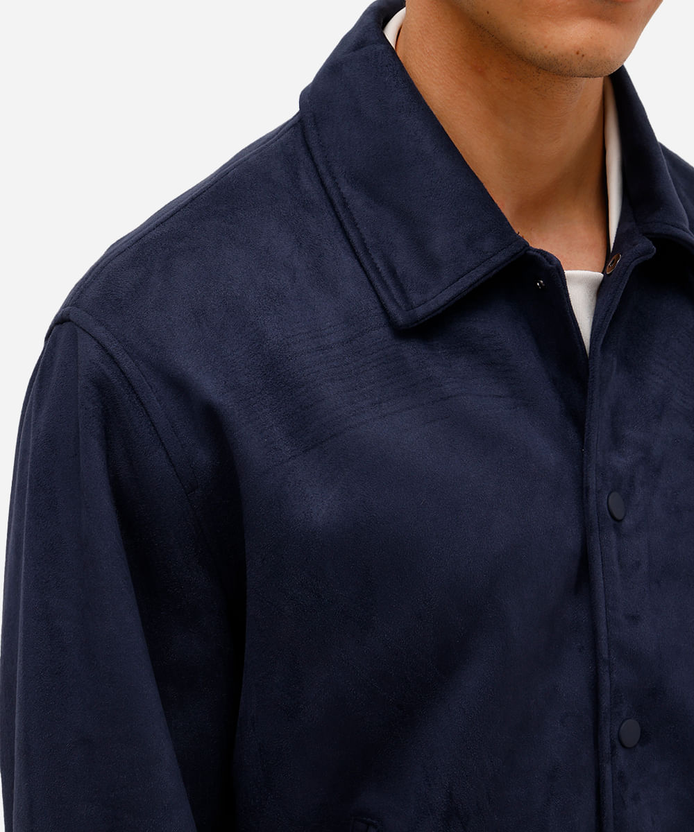 jaqueta bomber masculina de suede azul