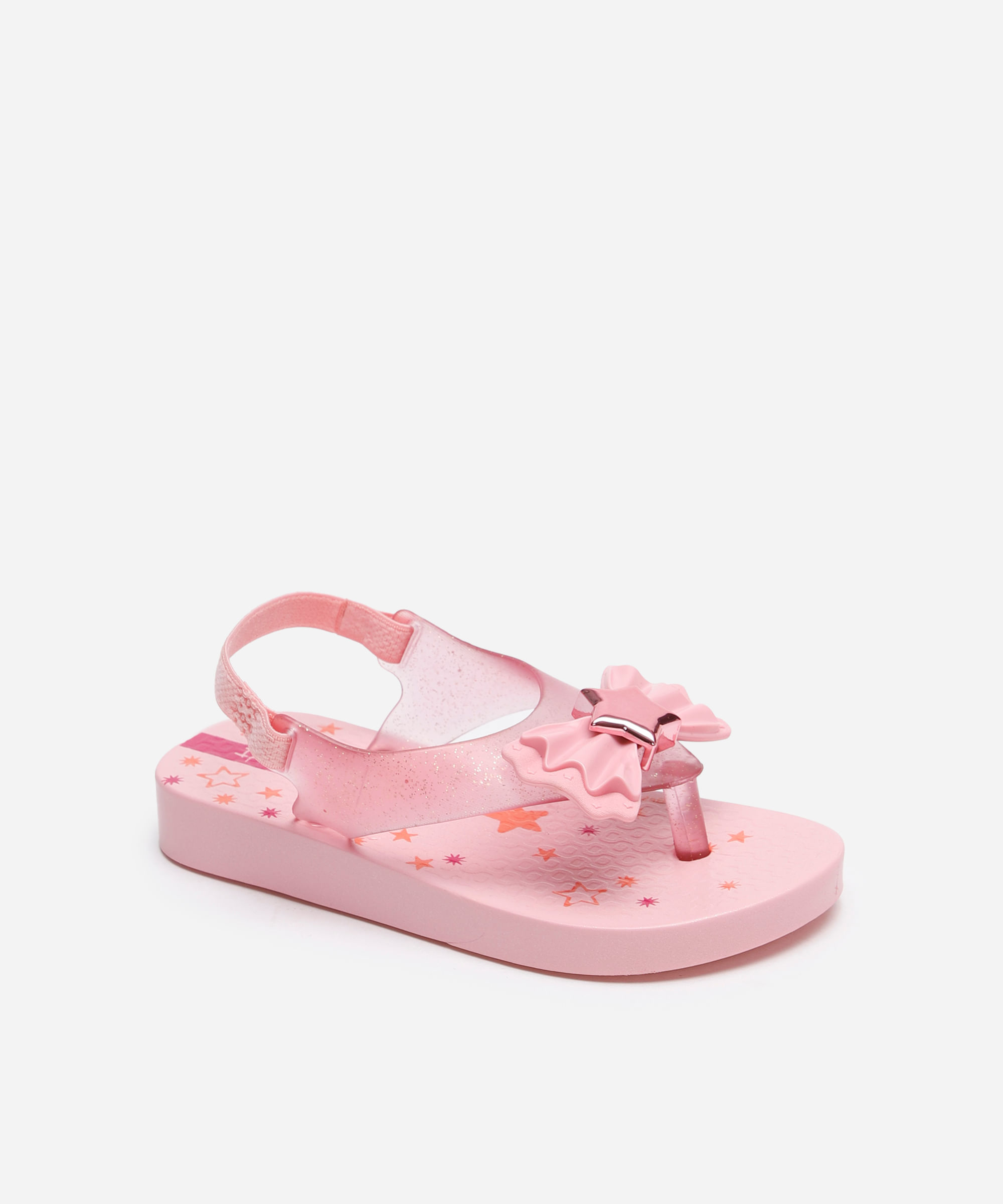 chinelo infantil ipanema belle com elástico rosa