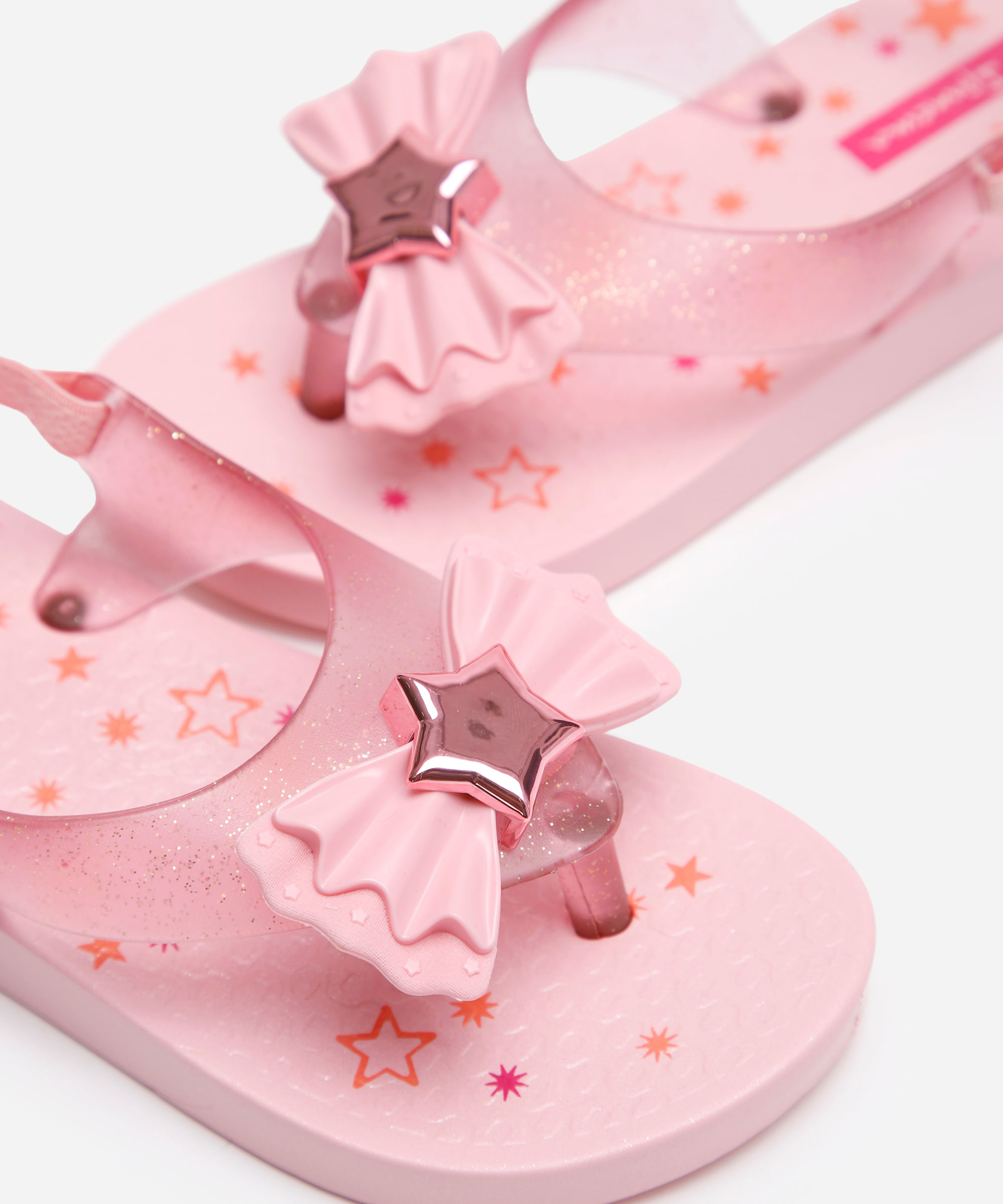 chinelo infantil ipanema belle com elástico rosa