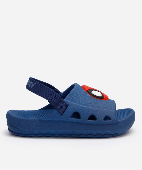 babuche infantil com elástico homem aranha grendene azul