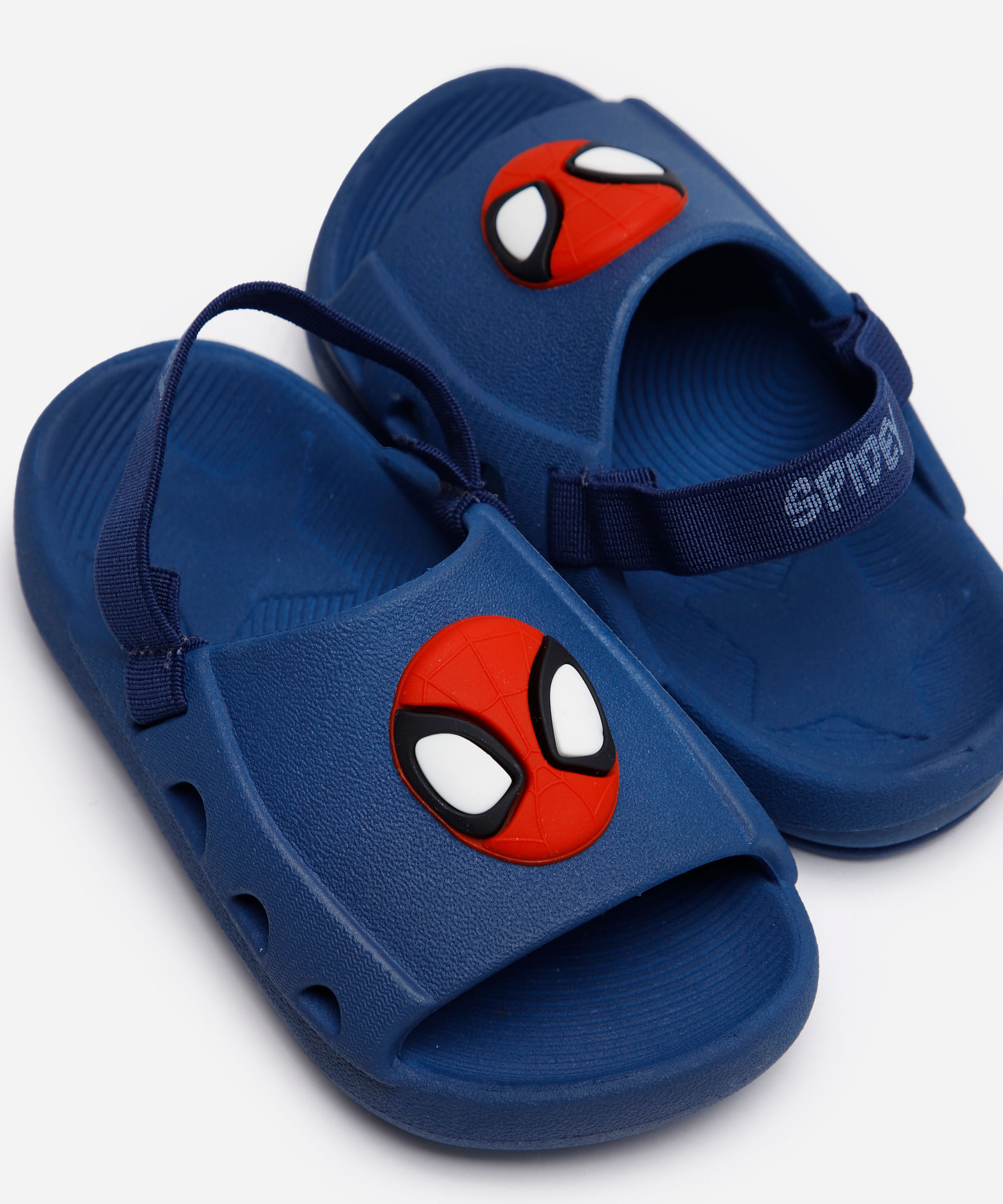 babuche infantil com elástico homem aranha grendene azul