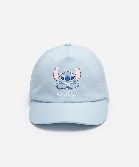 boné aba curva infantil de sarja stitch azul