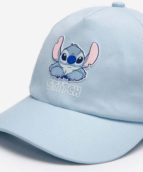 boné aba curva infantil de sarja stitch azul