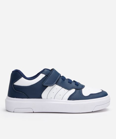 tênis infantil com recortes e velcro azul