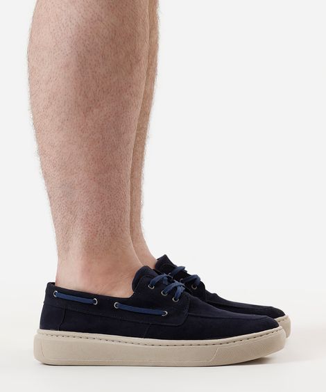 sapato dockside texturizado oneself azul