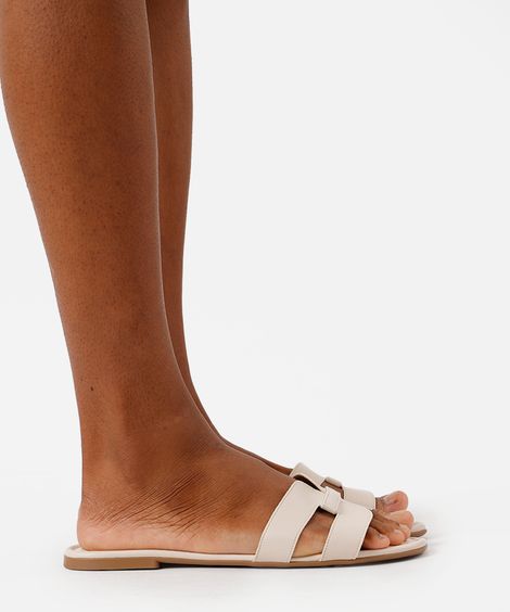 rasteirinha feminina com recorte oneself off white