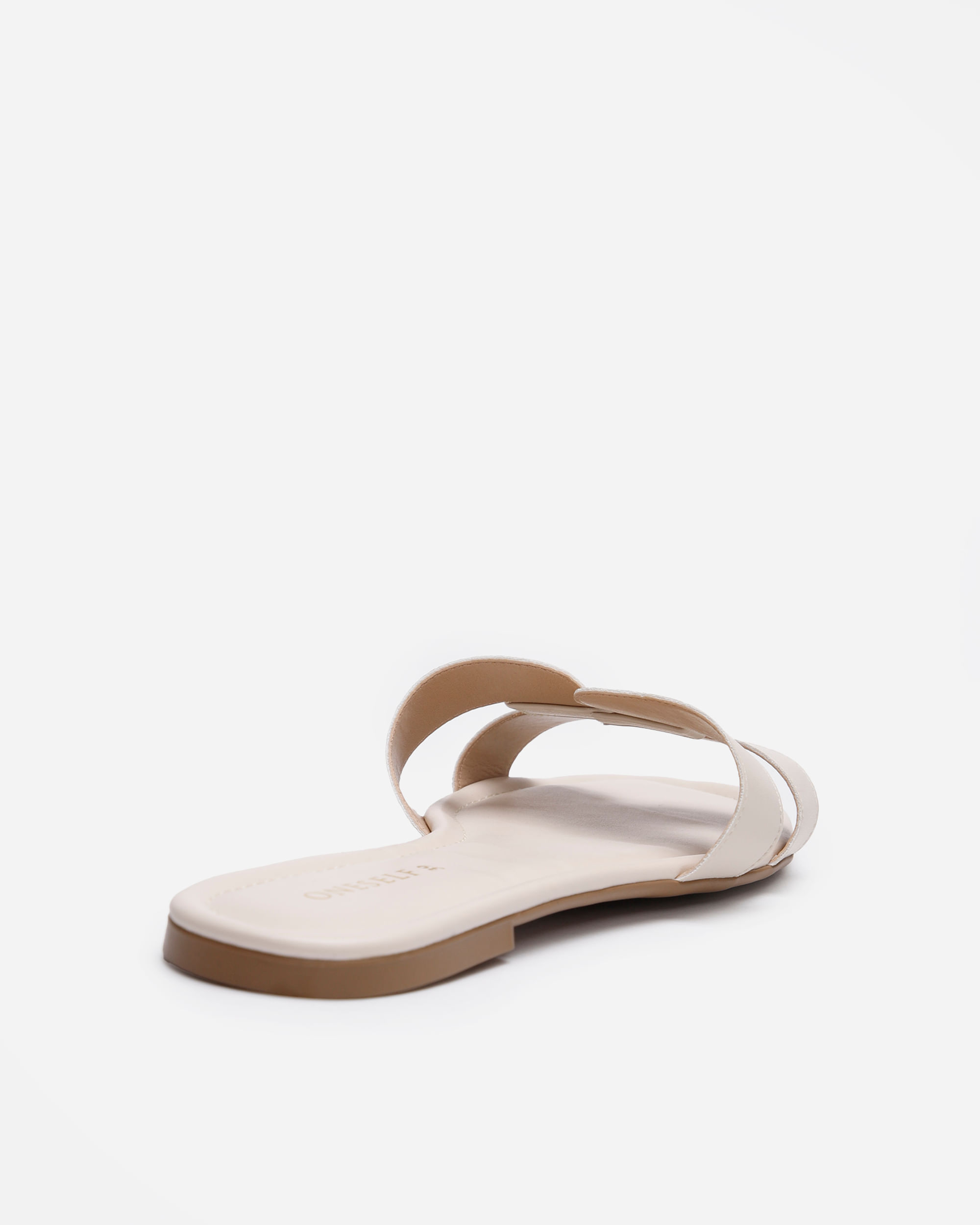 rasteirinha feminina com recorte oneself off white