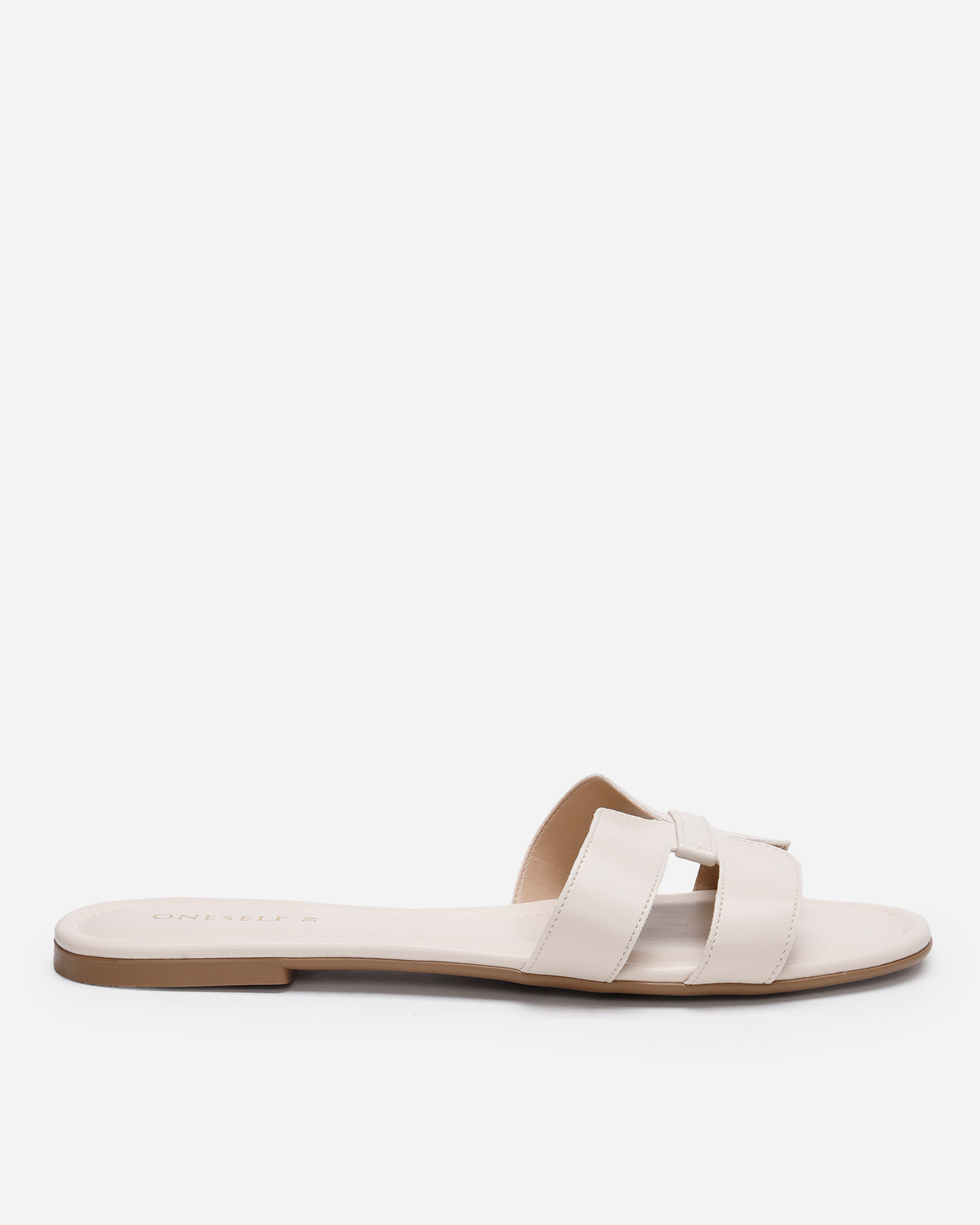 rasteirinha feminina com recorte oneself off white