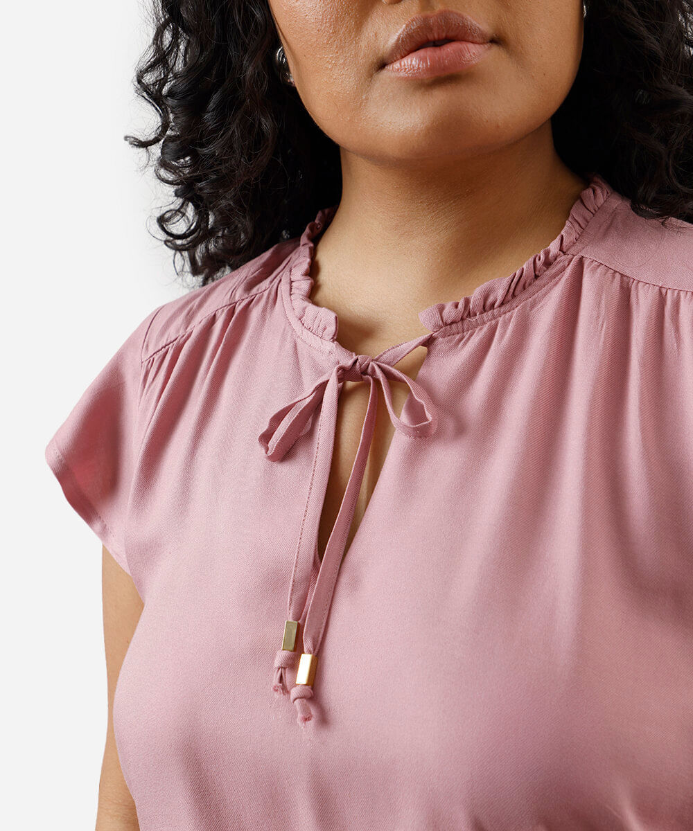 blusa feminina de viscose manga curta plus size rosa