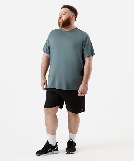 short masculino esportivo com nervura plus size preto