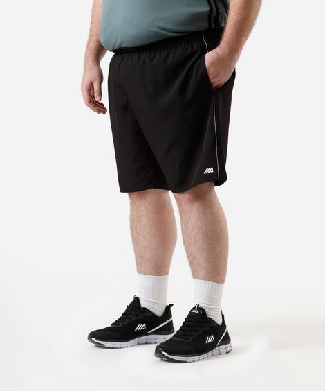 short masculino esportivo com nervura plus size preto