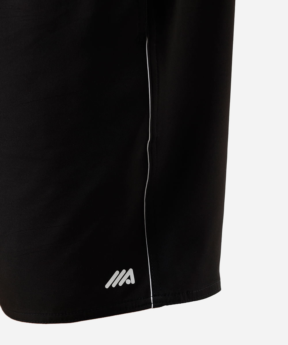 short masculino esportivo com nervura plus size preto
