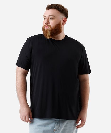 camiseta comfort masculina manga curta AIRtech plus size preta
