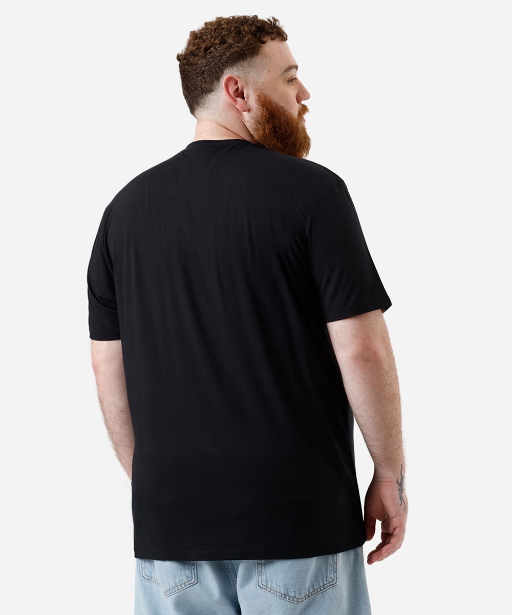 camiseta comfort masculina manga curta AIRtech plus size preta
