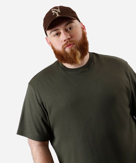 camiseta masculina de algodão peruano plus size verde